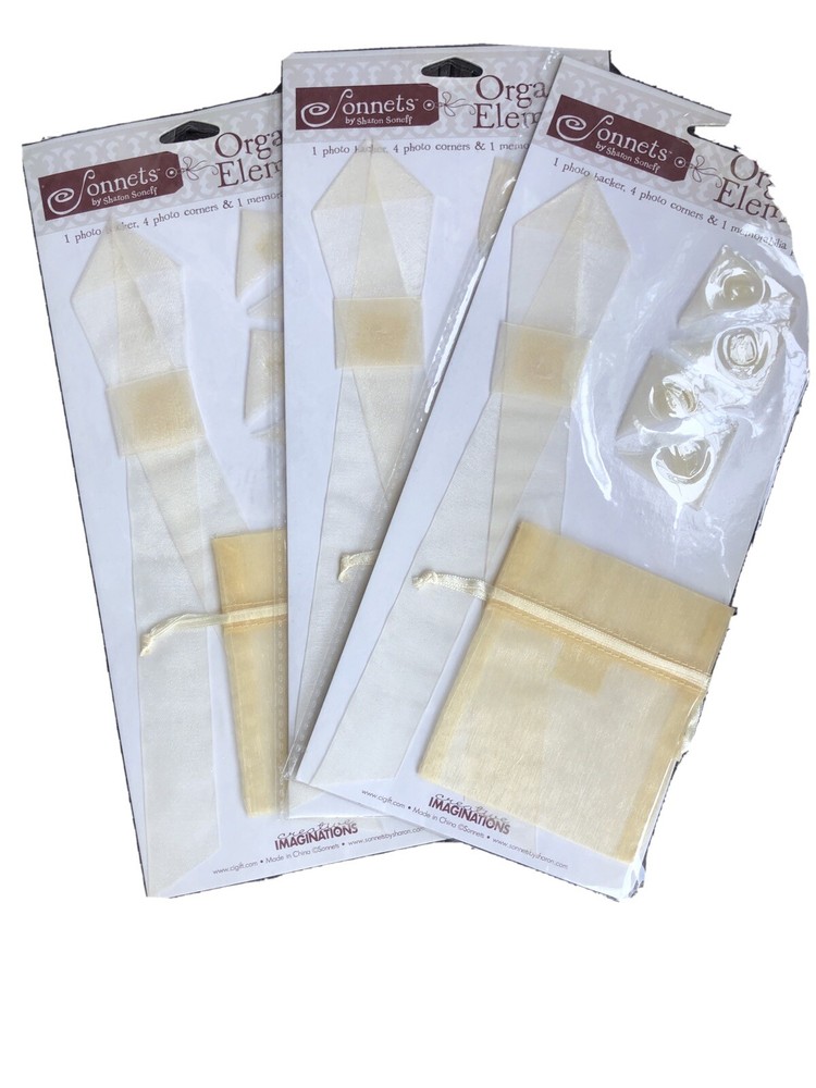 Off White Organza Scrapbook Elements