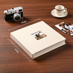 Pssoss Linen Scrapbook Album 8×8 DIY Photo Memory Book 40 Pages Beige Hardcover