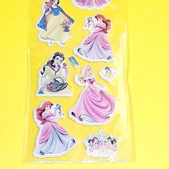 LOT 5x STICKERS SHEETS DISNEY PRINCESS SNOW WHITE CINDERELLA BELLE ARIEL AURORA