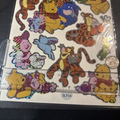 Winnie The Pooh Holographic Stickers 1 Sheet (9-3/4 x 8 inches) Brand New-Disney