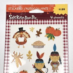 NEW Stickety Doo Da THANKSGIVING HARVEST American Greetings Stickers 4 Sheets