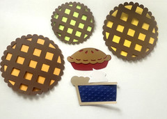 #P2 – 5X PIES SCRAPBOOKING DIE CUTS WHIP CREAM GREETING CARD TOPPER