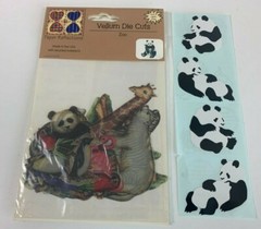 Scrapbooking Crafting Panda Bear Stickers & Zoo Animals Vellum Die Cuts Vintage