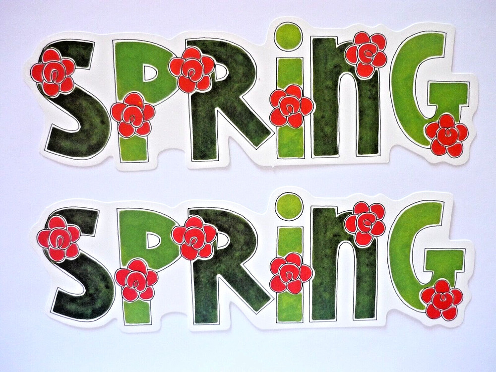 Spring Die Cut Titles Red Flowers Retired 2002 My Mind’s Eye Scrapbooking S10019