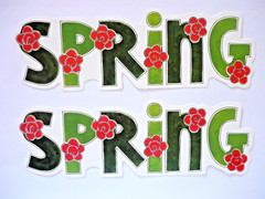 Spring Die Cut Titles Red Flowers Retired 2002 My Mind’s Eye Scrapbooking S10019