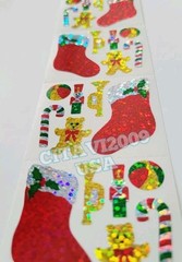 HAMBLY STUDIOS STICKERS GLITTER HOLIDAY CHRISTMAS STOCKINGS TOYS NUTCRACKER RARE