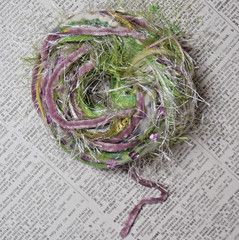 Fiber Art Yarn Journal Scrapbook Mixed Media Gift Wrap 24 Yds «Lilly Pond»