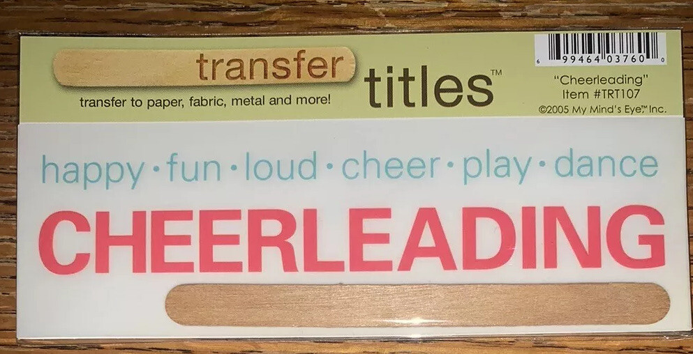 My Minds Eye RUB ON TRANSFER TITLE Cheerleading SCRAPBOOK Cheerleader Dance Girl