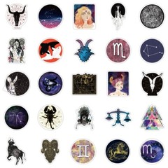 50pcs Constellations Zodiac Star Galaxy Northern Lights Starry Sky Sticker, 190