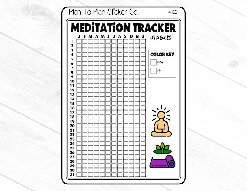 4160~~Meditation Tracker Planner Stickers.