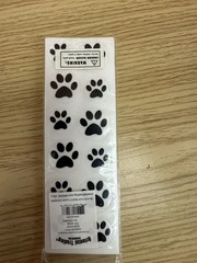Oriental Trading Company Black Paw Print Clear Stickers 12 Sheets