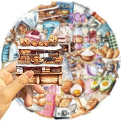 50 Pcs PET Transparent Baking Stickers, Waterproof Vinyl Bakery-Themed Decals…