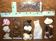 LOT OF 6 JOLEES WEDDING Love Mini 5×2 Bride Dress Cake Ring I Do Title Stickers