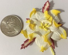 GREEN/YELLOW PREMIUM GARDENIA FLOWERS(7pc)Stamping Scrappin •Handmade•Garden•••