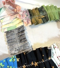Fabric Ruffles Snippet Roll, Clusters, 60 Inch Length, Junk Journals, Ephemera