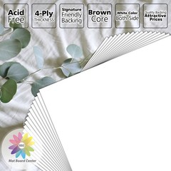 100 PCS 5×7 Inch White Backing Matte Board 4Ply Thickness For Photo Frame