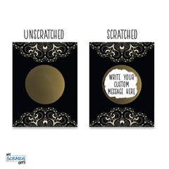 Black Scratch Off Party Cards 20 Pack Elegant Vintage Lace Design 3X4 Inches