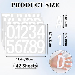 534 PCS 42 Sheets Letter Stickers Large Alphabet Number Sticker 4 Inch Poster Bo