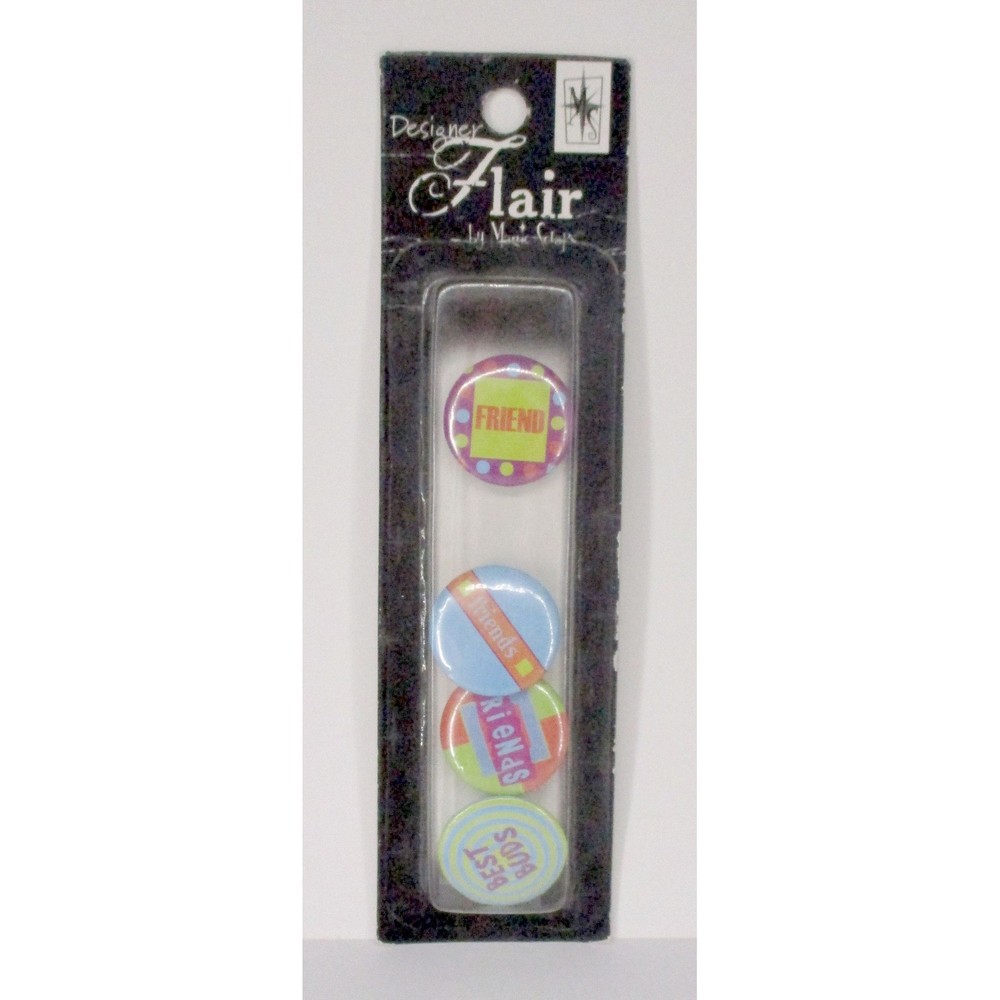 Magic Scraps Designer Flair Friends Self-Adhesive Scrapbook Embellishments 4pc