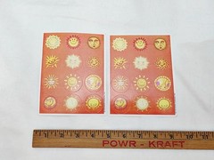 Vintage Hallmark Cheerful Assorted Suns Happy Face Sun Sticker Sheet Lot Of 2