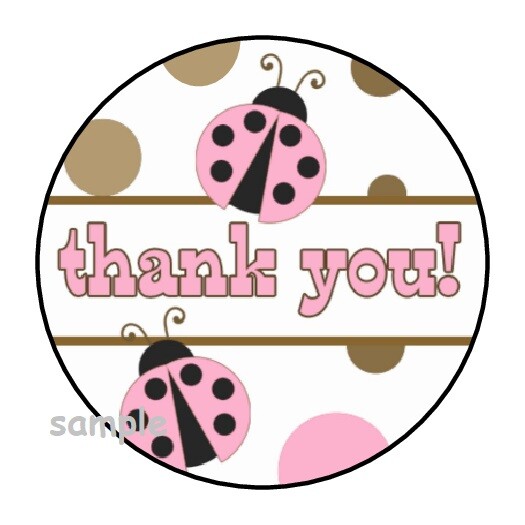 30 THANK YOU LADYBUG ENVELOPE SEALS LABELS STICKERS 1.5″ ROUND LADY BUG GIFTS