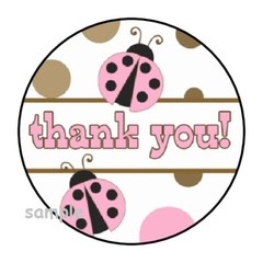 30 THANK YOU LADYBUG ENVELOPE SEALS LABELS STICKERS 1.5″ ROUND LADY BUG GIFTS