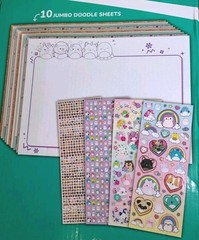 Squishmallows 1000+ Sticker Sheet (23″ x 15″) AND 10 Jumbo Doodle Sheets 20×15″