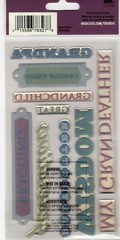 sticko Epoxy Adhesions Dimensional Stickers GRANDPA Scrapbooking 10 pieces