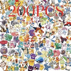 200Pcs Cute Pikachu Pokemon Stickers Kawaii Laptop Phone Stickers Kid Gift