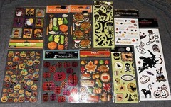 10 Packs Sticker Lot Stickers 3d Puffy Glitter Halloween Thanksgiving Pumpkins