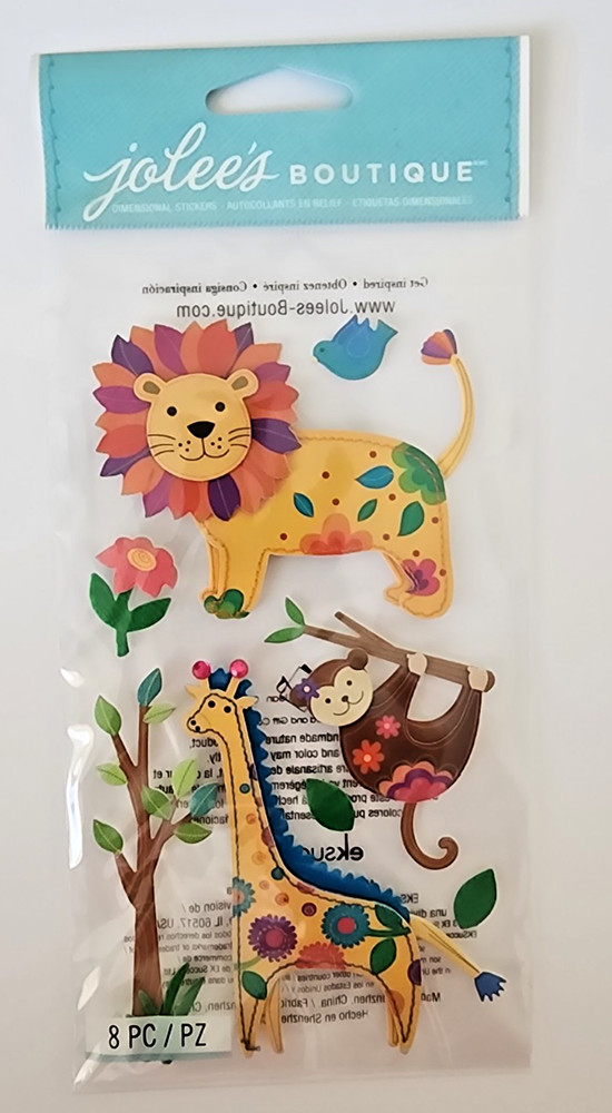 Vintage Jolee’s Boutique XL Embellishments – Colorful Jungle Animals – 50-50583