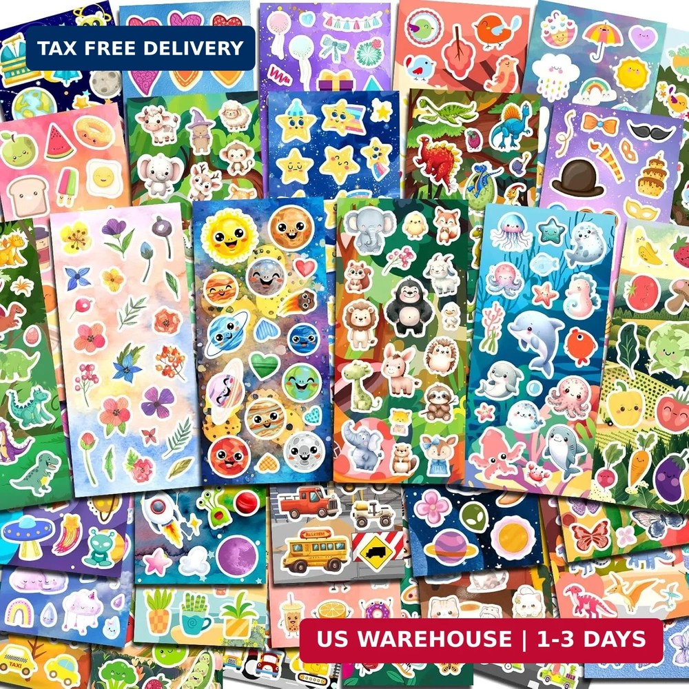 800 Stickers for Kids, Cute Stickers for Kids Classroom, Including Dinosaur,Anim