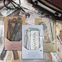 DIY Vintage Washi Stickers – 120 Antique Floral & Book Decals for Paper Crafts