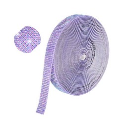 Self Adhesive Rhinestone Strips 6 Yards 0.55 Inch for Craft,Dark Purple AB