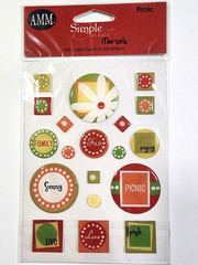 Picnic Mini Accordion Album Page Tabs Epoxy Stickers All My Memories Lot of 3