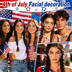 4th of July Face Gems – Face Stickers with Red White and Blue Self-Adhesive …