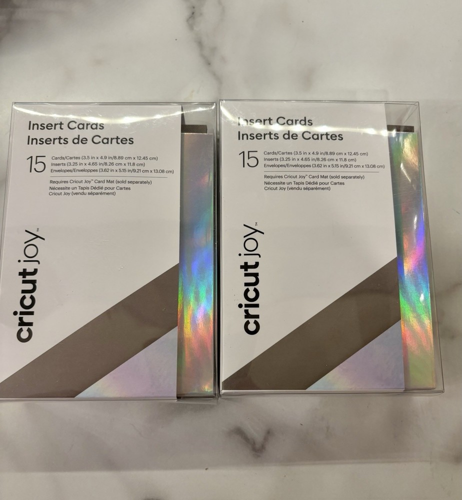 2 Cricut Joy Insert Paper Cards Silver Holographic Insert Gray Card 2008787
