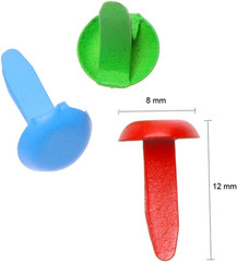 Mini Brads 100Pcs Assorted Colors Paper Fasteners round Brass Metal Pastel Brads