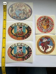 Vtg Mary Engelbreit Oval/Circle Sticker Lot Queen Princess Cheer 5pc NOS