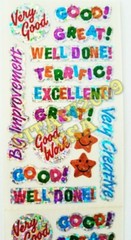 HAMBLY STUDIOS STICKERS PRISMATIC GLITTER SCHOOL TEACHER STICKERS VINTAGE RARE.