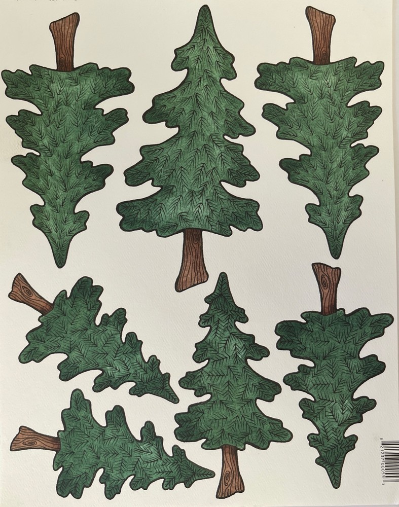 WATERCOLOR PINE TREE Cut-Outs(8.5”x 11”)Beary Patch •Mountain•Outdoor•Forest•
