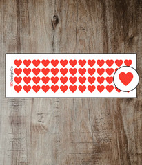 Heart Planner Reminder Stickers 52 Matte or Glossy Paper Kiss Cut (#144)