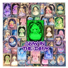 Glow in The Dark Iridescent Princess Water Bottle Stickers for Kids, 55 Pcs C…