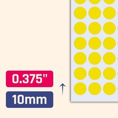 3000-Pack Yellow Round Dot Stickers 3/8 inch, Self-Adhesive Labels