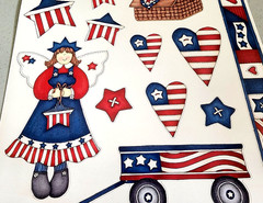 Patriotic America Liberty Cardstock Stickers 2003 NOS Scrapbooking 4th of July