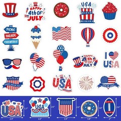 100Pcs Patriotic Stickers Bulk Kids Adults 4th of July Vinyl Stickers