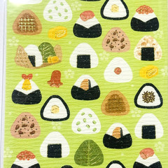 Japanese Onigiri Washi Sticker Sheet Rice Ball Bento Food Japan