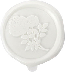 White Wax Seal Stickers – 30 PCs Rose Self Adhesive Envelope Seal Stickers Flora