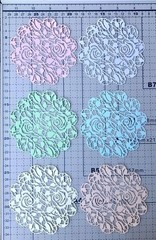 Roses Doily, 1 pack of 5pcs. Material double sided cardstock.