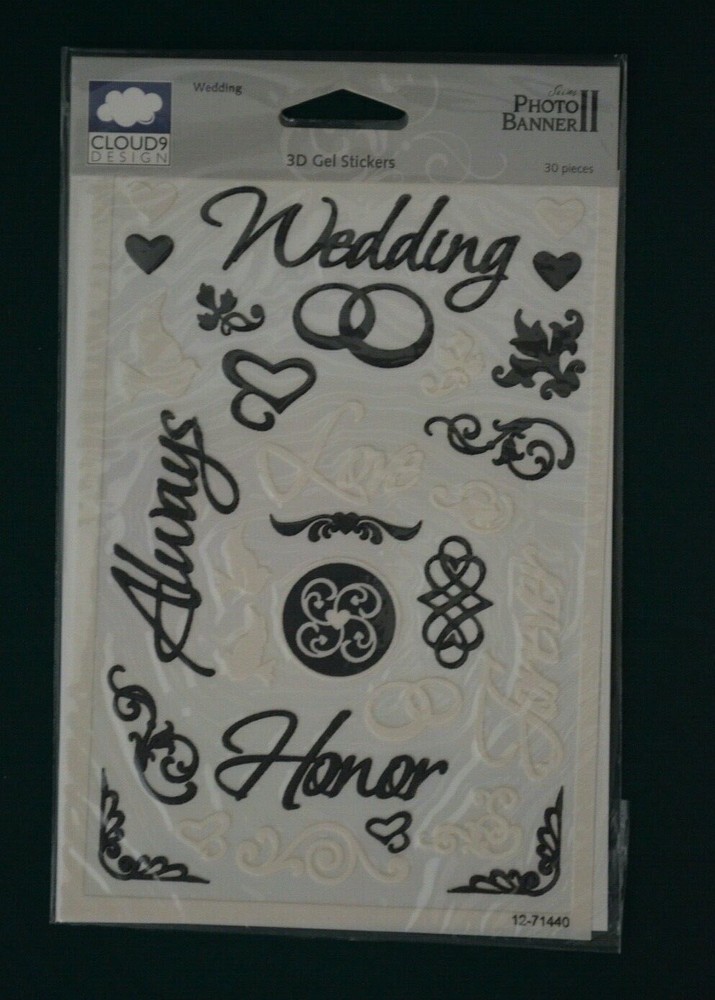 #3 ~ Wedding Embellishment, 3D Dimensional Stickers Cloud 9 & Basic Gray